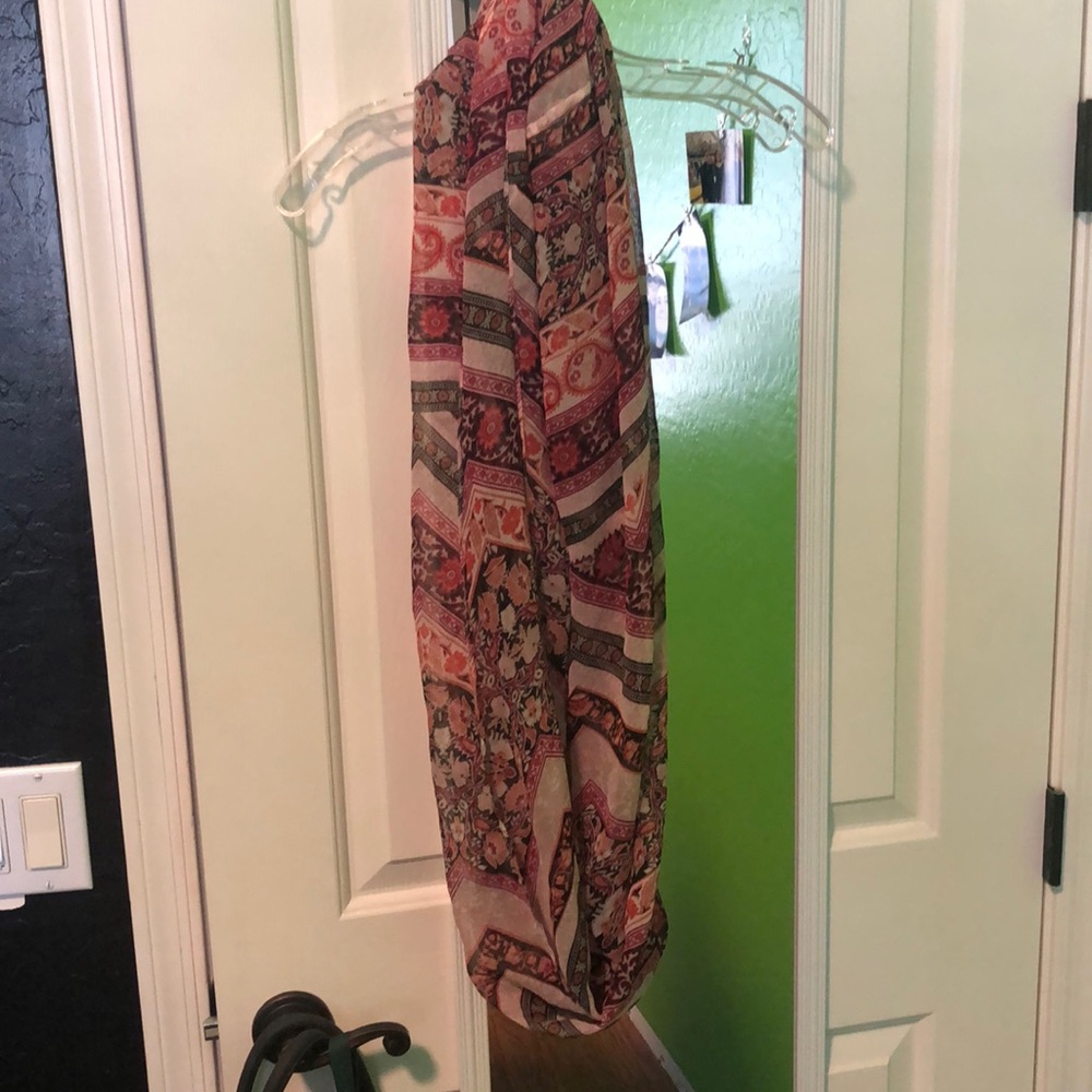 Multicolored and patterned infinity scarf